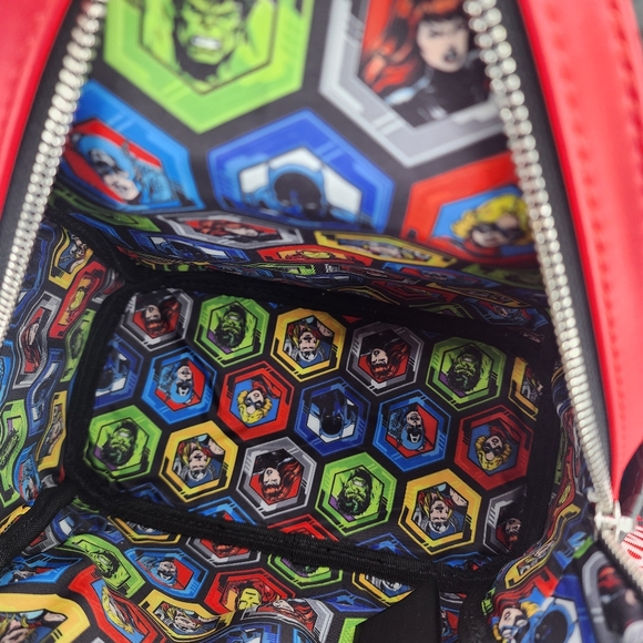 NWT Loungefly Avengers 60th Anniversary Mini Backpack Glow-In-The-Dark. - Picture 3 of 4